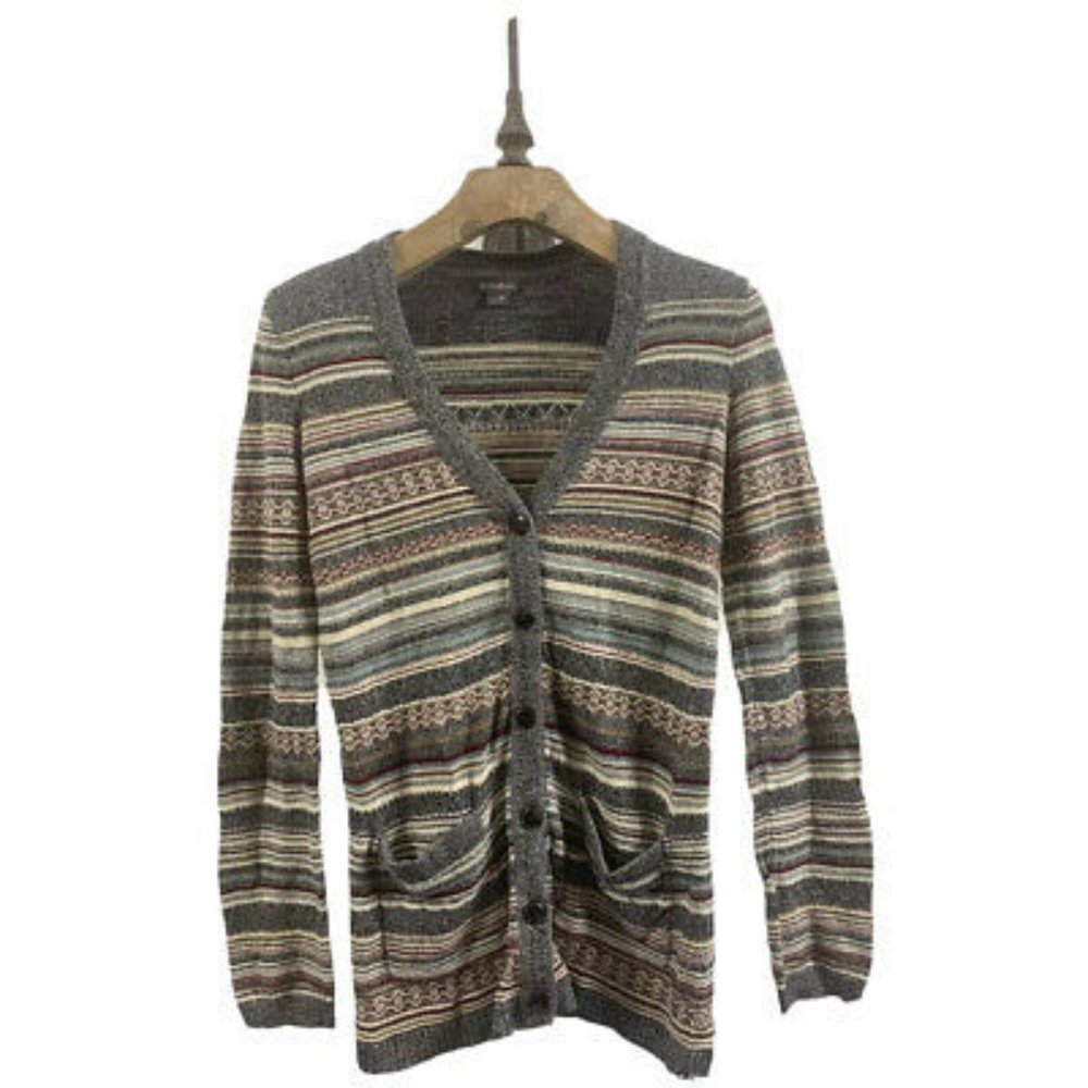 Eddie Bauer stripe cotton cardigan XS